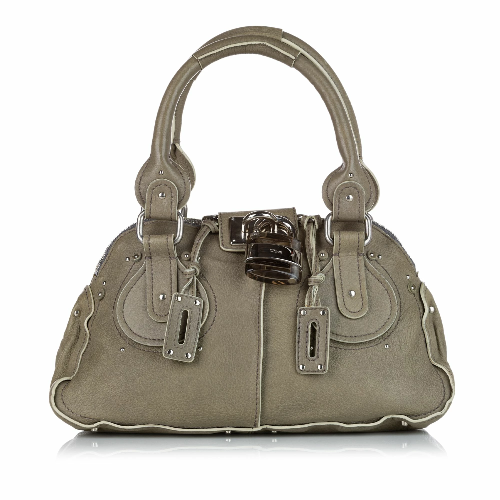 Chloe Pre-owned Vintage Chloe Paddington Leather Handbag Grey 1 Chloe Pre-owned Vintage Chloe Paddington Leather Handbag Grey