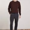Loop Cashmere Mens Cashmere Crew Neck Sweater in Bordeaux - Burgundy
