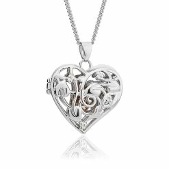 Clogau Clogau Tree of Life Hanging Heart Locket - Silver & Gold