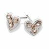Clogau Silver & Rose Gold Heart of Wales Earrings - Silver & Gold