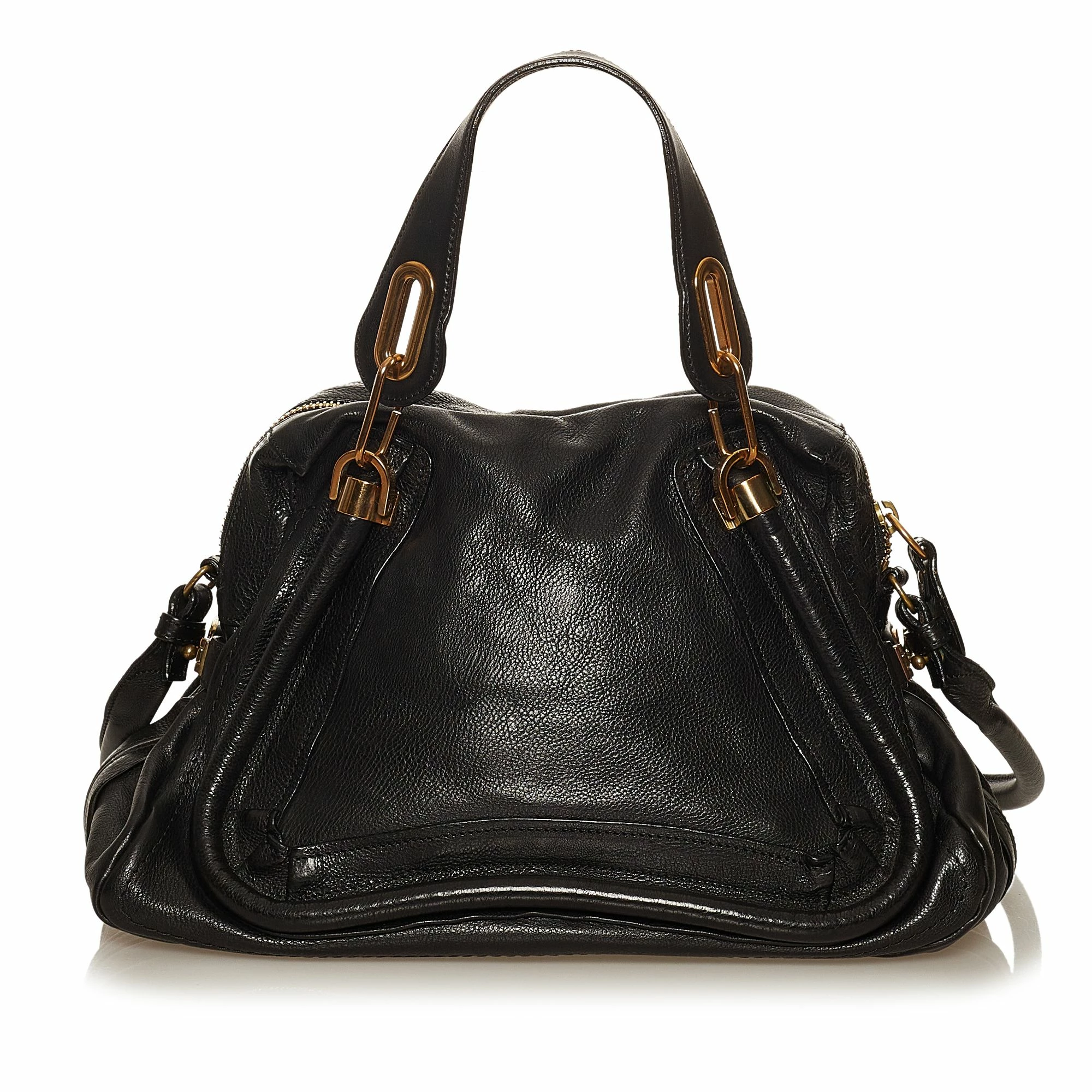 Chloe Pre-owned Vintage Chloe Paraty Leather Satchel Black 3 Chloe Pre-owned Vintage Chloe Paraty Leather Satchel Black - Image 3