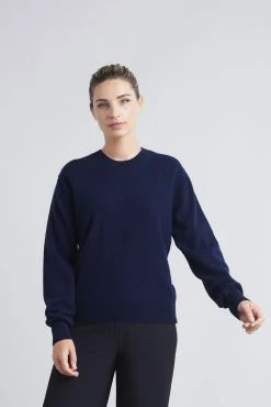 Loop Cashmere Cashmere Crew Neck Sweater in Midnight Blue - Navy -Cheap Clogau Store 2f197f2032344ee5aea9d68353bb39b6 scaled