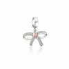 Clogau Tree of Life Bow White Topaz Milestones Bead Charm - Silver & Gold