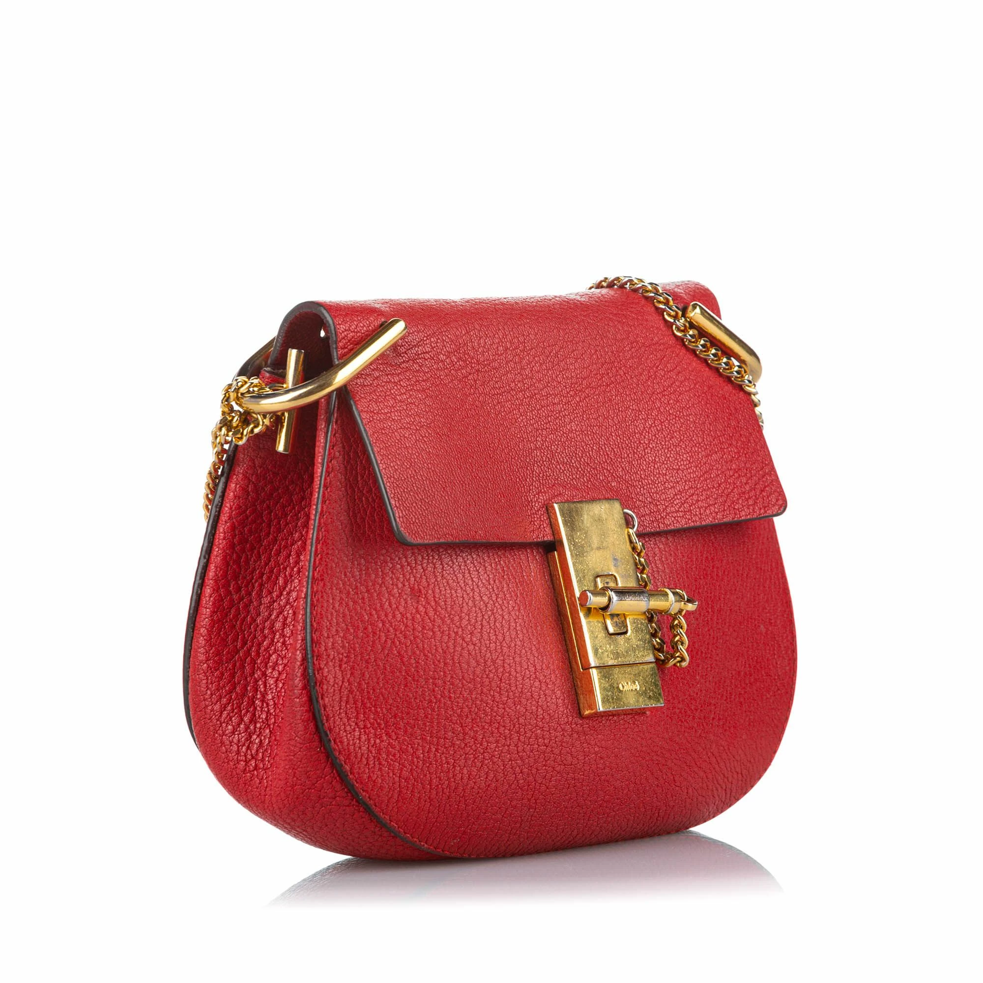 Chloe Pre-owned Vintage Chloe Drew Leather Crossbody Bag Red 2 Chloe Pre-owned Vintage Chloe Drew Leather Crossbody Bag Red - Image 2