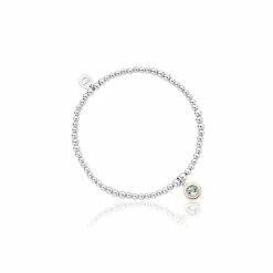 Clogau March Birthstone Affinity Bead Bracelet - Silver & Gold