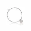 Clogau Honey Bee Honeycomb Heart Affinity Bead Bracelet - Silver & Gold