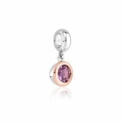 Clogau February Birthstone Milestones Bead Charm - Silver & Gold