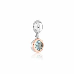Clogau March Birthstone Milestones Bead Charm - Silver & Gold