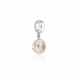 Clogau April Birthstone Milestones Bead Charm - Silver & Gold