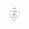 Clogau Silver & Rose Gold Celtic Heart Pendant