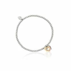 Clogau Triple Heart Affinity Bead Bracelet 16.5-17.5cmcm - Silver
