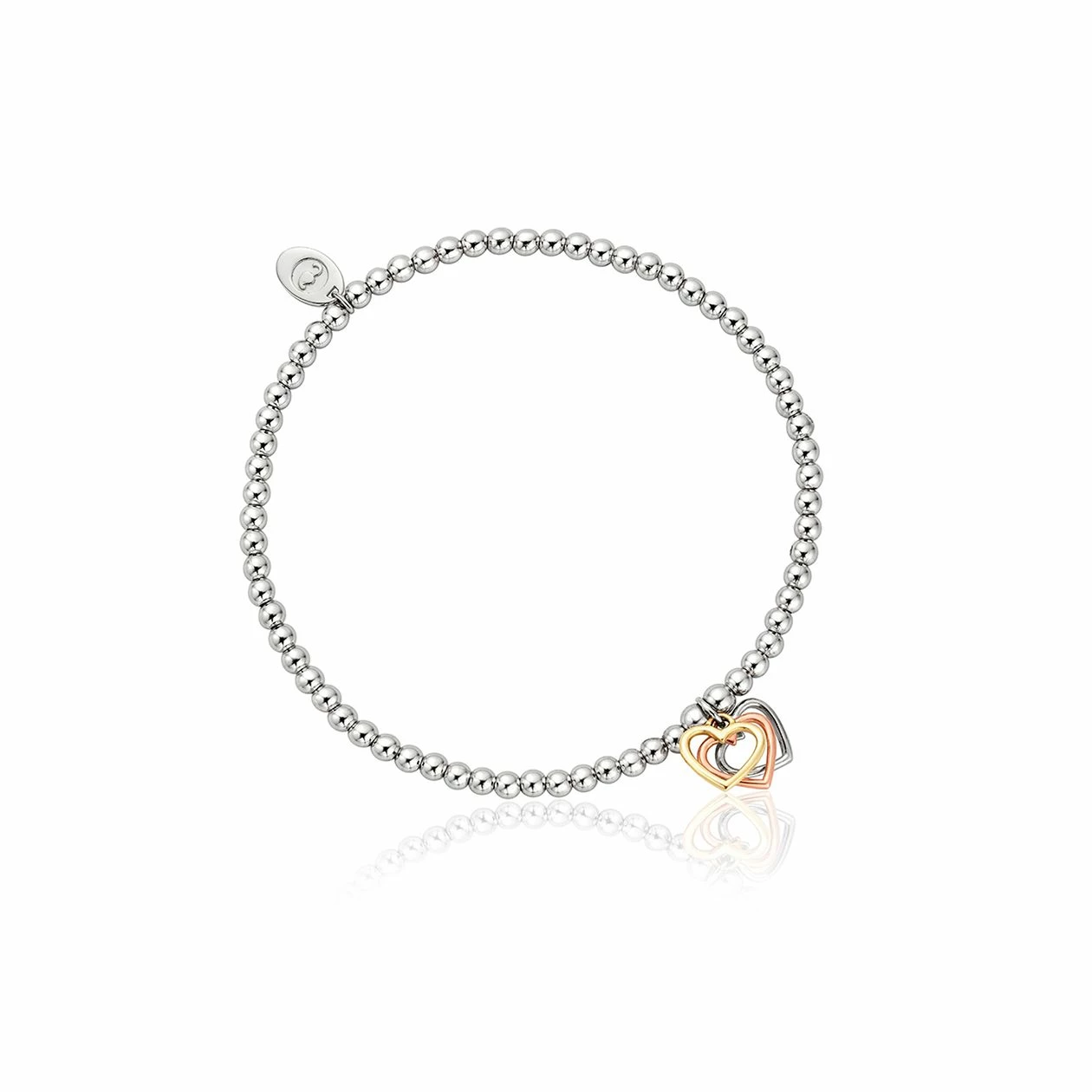 Clogau Triple Heart Affinity Bead Bracelet 16.5-17.5cmcm - Silver 1 Clogau Triple Heart Affinity Bead Bracelet 16.5-17.5cmcm - Silver