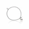 Clogau Lock and Key Affinity Bead Bracelet 16.5-17.5cm - Silver
