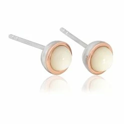 Clogau Moonstone June Birthstone Earrings - White