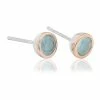 Clogau Agate September Birthstone Earrings - White