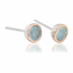 Clogau Agate September Birthstone Earrings - White