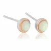 Clogau Fire Opal October Birthstone Earrings - White