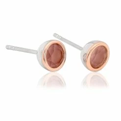 Clogau Carnelian July Birthstone Earrings - White
