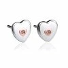 Clogau Heart Stud Earrings - White