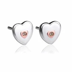 Clogau Heart Stud Earrings - White