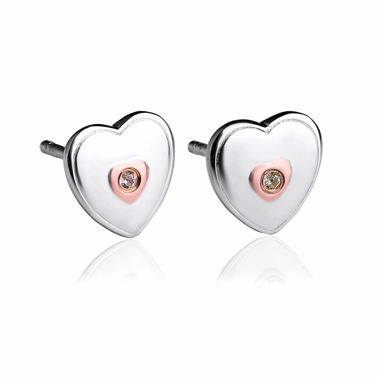 Clogau Heart Stud Earrings - White 1 Clogau Heart Stud Earrings - White