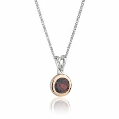 Clogau Garnet January Birthstone Pendant - White