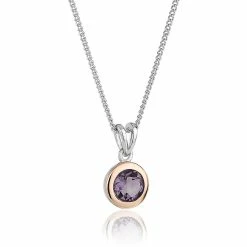 Clogau Amethyst February Birthstone Pendant - White