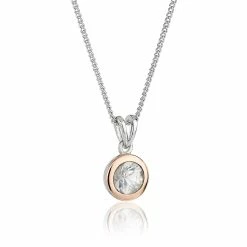 Clogau Zircon April Birthstone Pendant - White