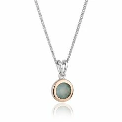 Clogau Agate September Birthstone Pendant - White