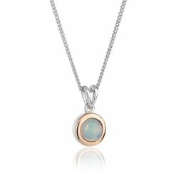 Clogau Fire Opal October Birthstone Pendant - White