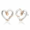 Clogau Tree of Life Vine Heart Stud Earrings - Silver & Gold