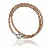 Clogau Tree of Life Cream Leather Bracelet - Silver