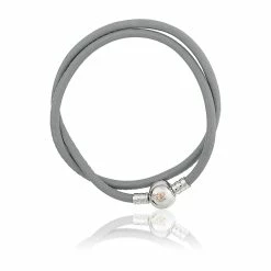 Clogau Tree of Life Grey Leather Bracelet - Silver
