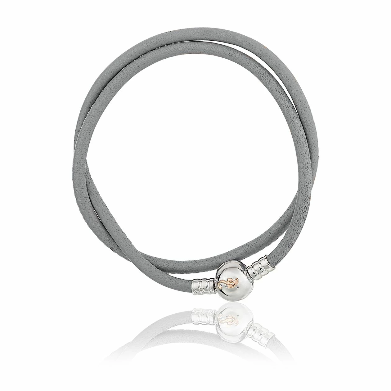 Clogau Tree of Life Grey Leather Bracelet - Silver 1 Clogau Tree of Life Grey Leather Bracelet - Silver