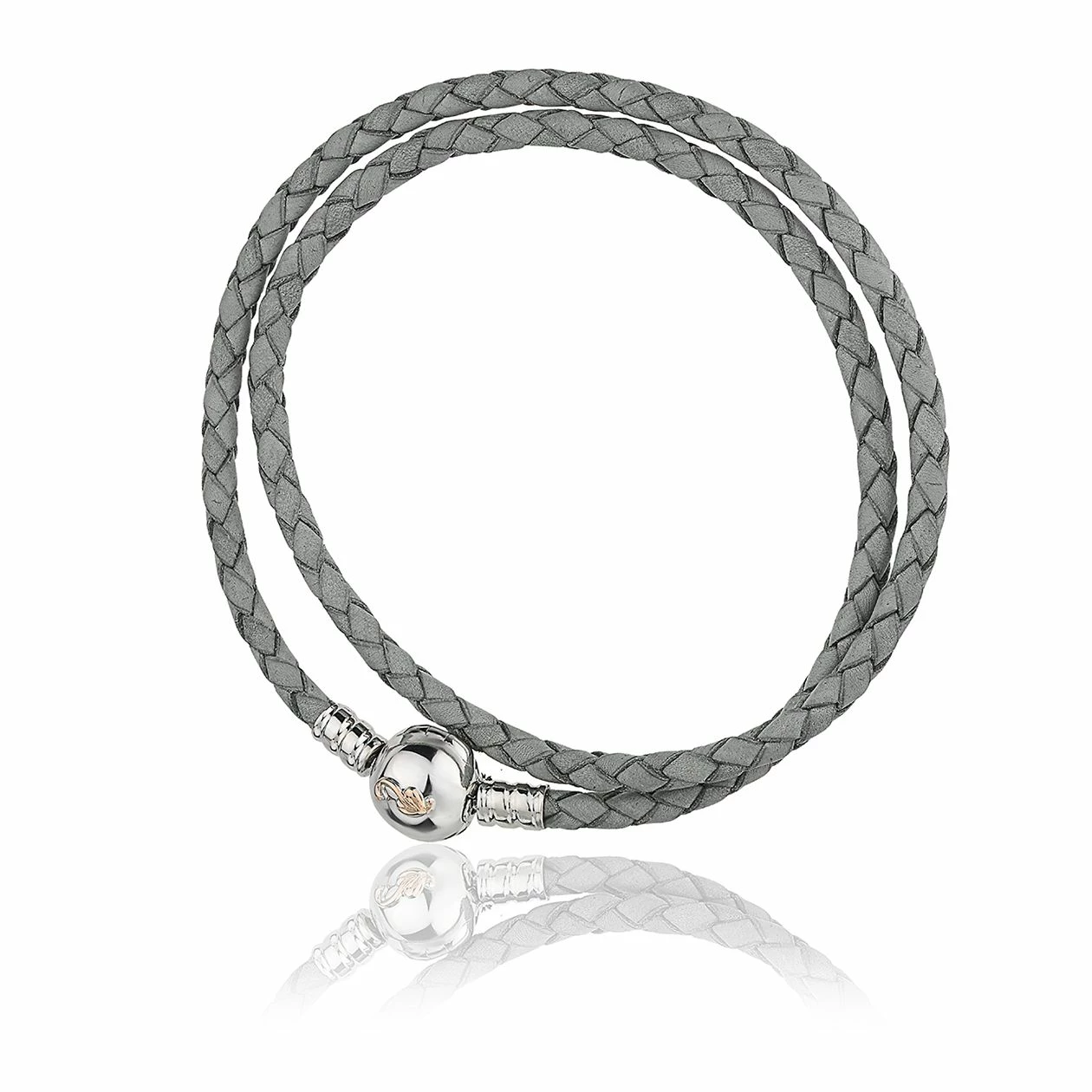 Clogau Tree of Life Grey Leather Bracelet - Silver 1 Clogau Tree of Life Grey Leather Bracelet - Silver