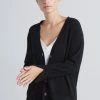 Loop Cashmere V Neck Cashmere Cardigan in Black