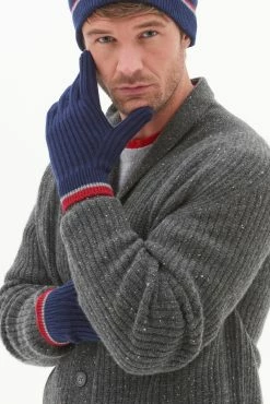 Loop Cashmere Mens Cashmere Gloves in Midnight - Navy