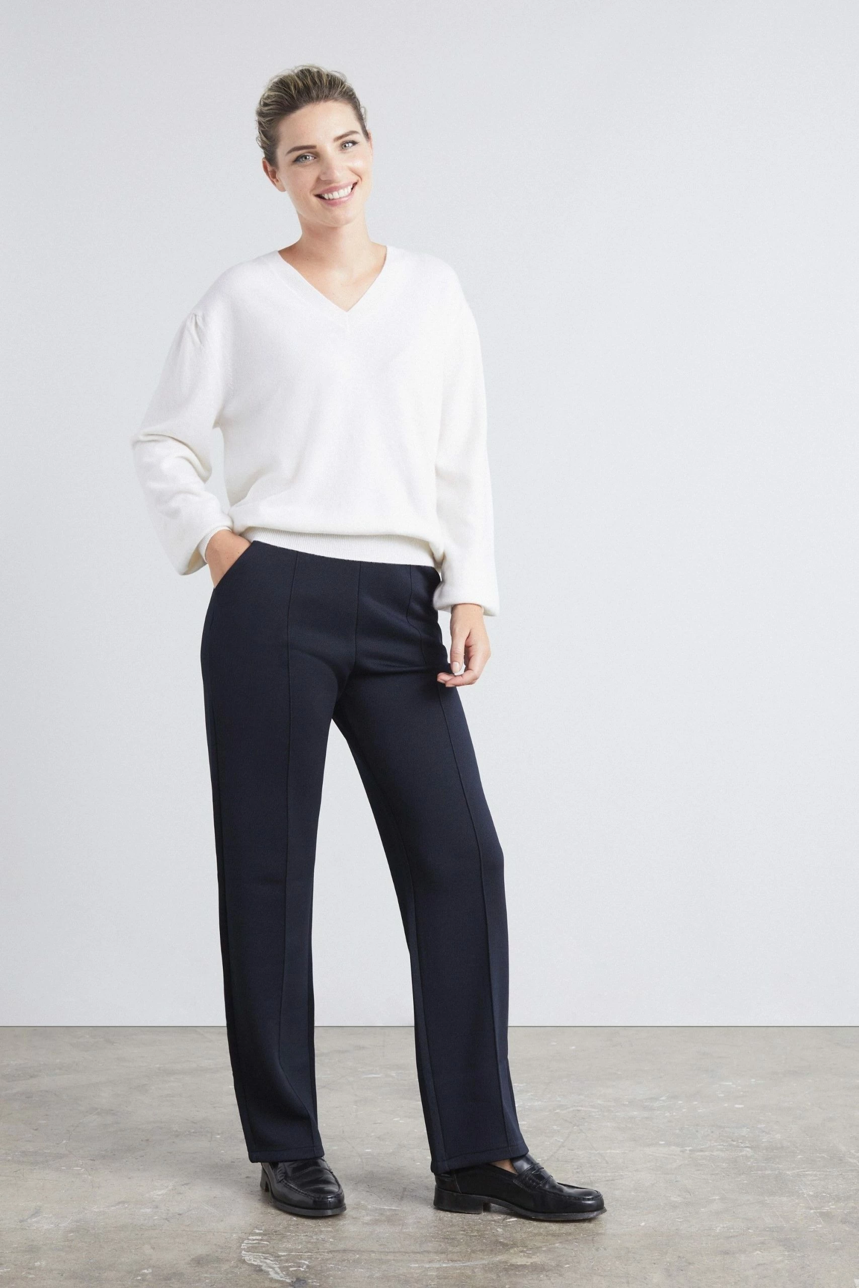 Loop Cashmere Cashmere V Neck Sweater in Off White - Off-White 1 Loop Cashmere Cashmere V Neck Sweater in Off White - Off-White