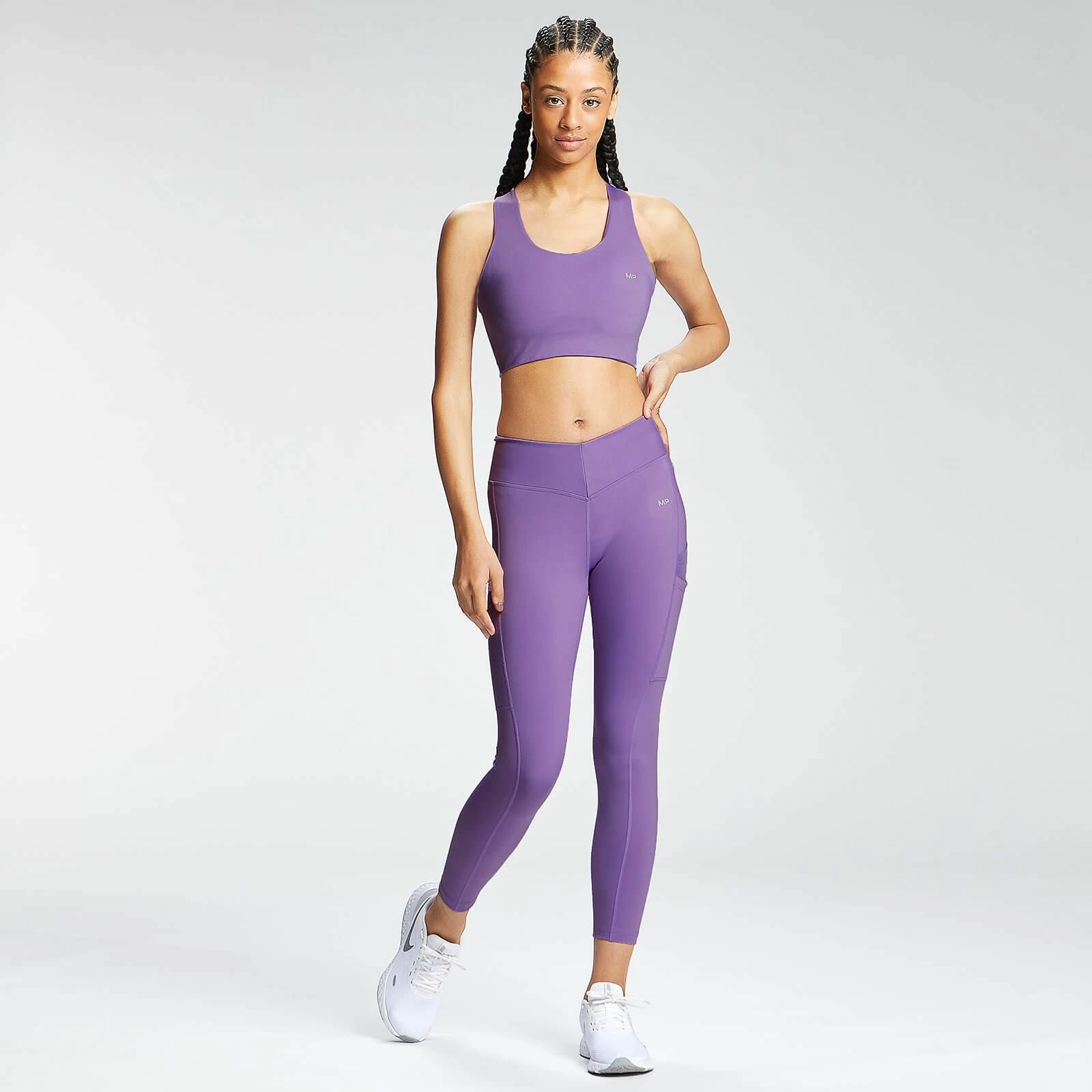 MP Clothing MP Women's Tempo 7/8 Leggings - Purple 2 MP Clothing MP Women's Tempo 7/8 Leggings - Purple - Image 2