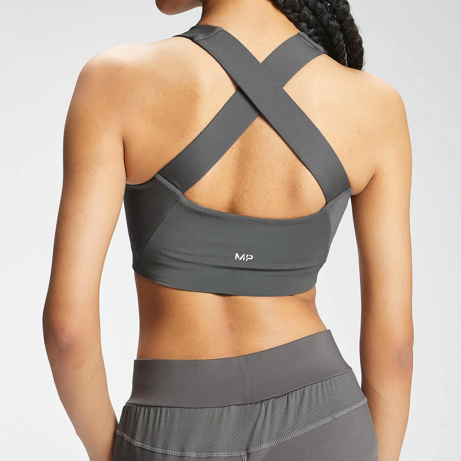 MP Clothing MP Women's Tempo Cross Back Sports Bra - Grey 2 MP Clothing MP Women's Tempo Cross Back Sports Bra - Grey - Image 2