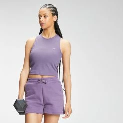 MP Clothing MP Women's Rest Day Cropped Rib Vest - Purple