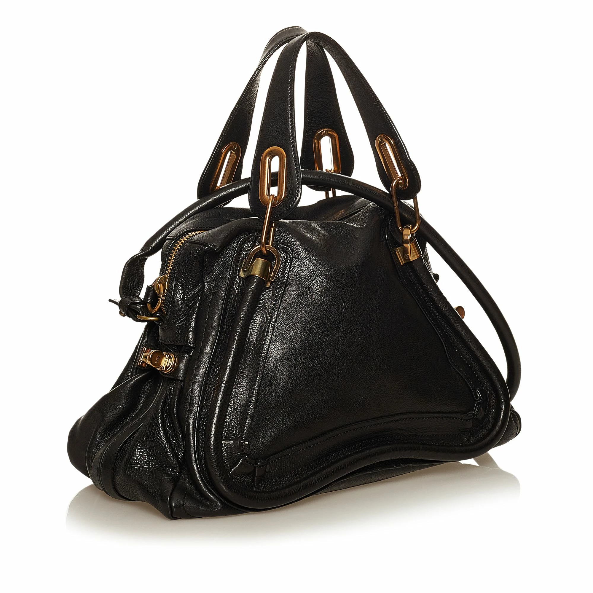 Chloe Pre-owned Vintage Chloe Paraty Leather Satchel Black 2 Chloe Pre-owned Vintage Chloe Paraty Leather Satchel Black - Image 2