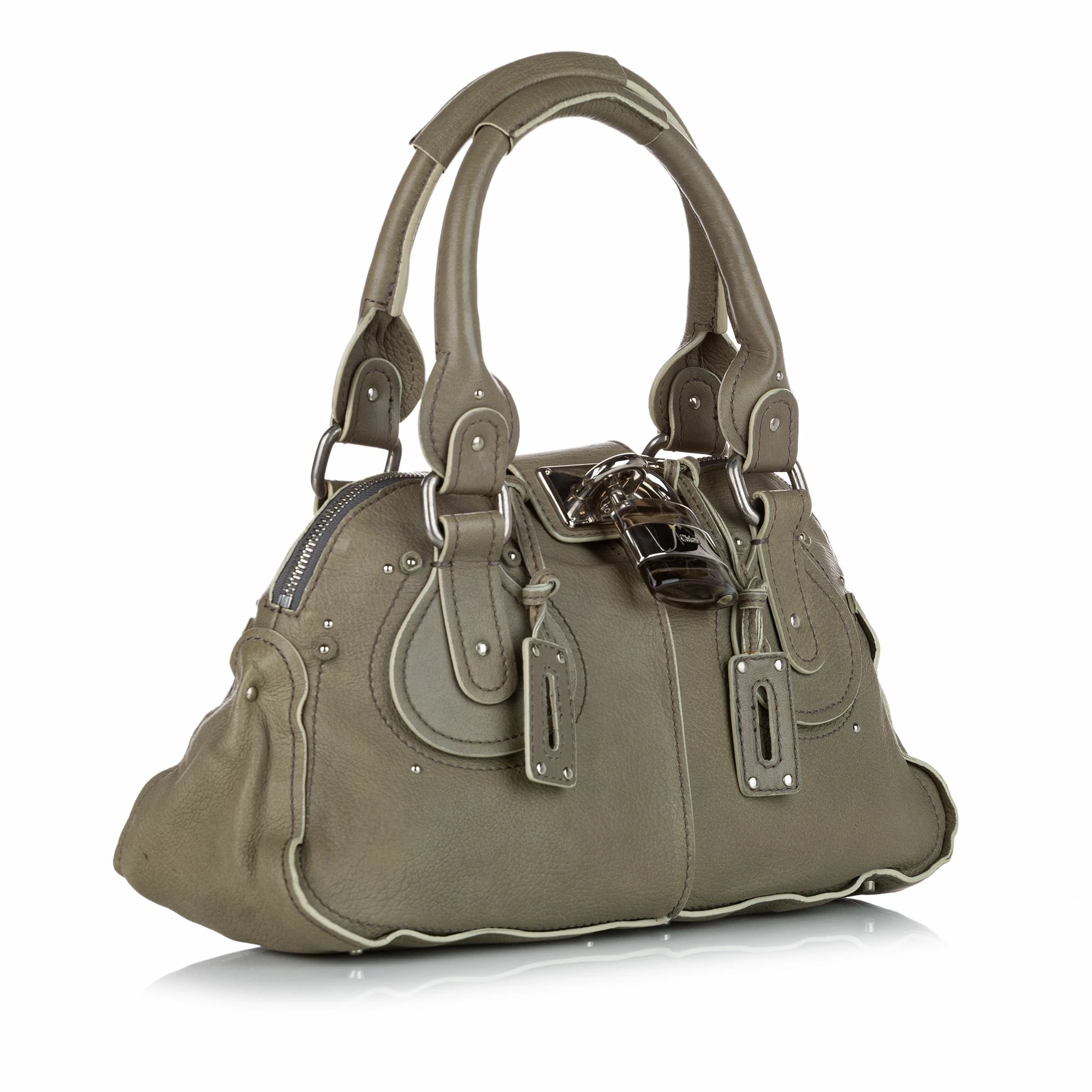 Chloe Pre-owned Vintage Chloe Paddington Leather Handbag Grey 2 Chloe Pre-owned Vintage Chloe Paddington Leather Handbag Grey - Image 2