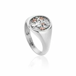 Clogau Tree of Life Signet Ring - Silver & Rose Gold