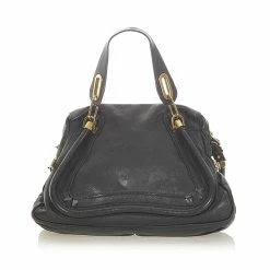 Chloe Pre-owned Vintage Chloe Paraty Leather Satchel Black -Cheap Clogau Store 87f305259b344286b0b3e80e9a959fbb