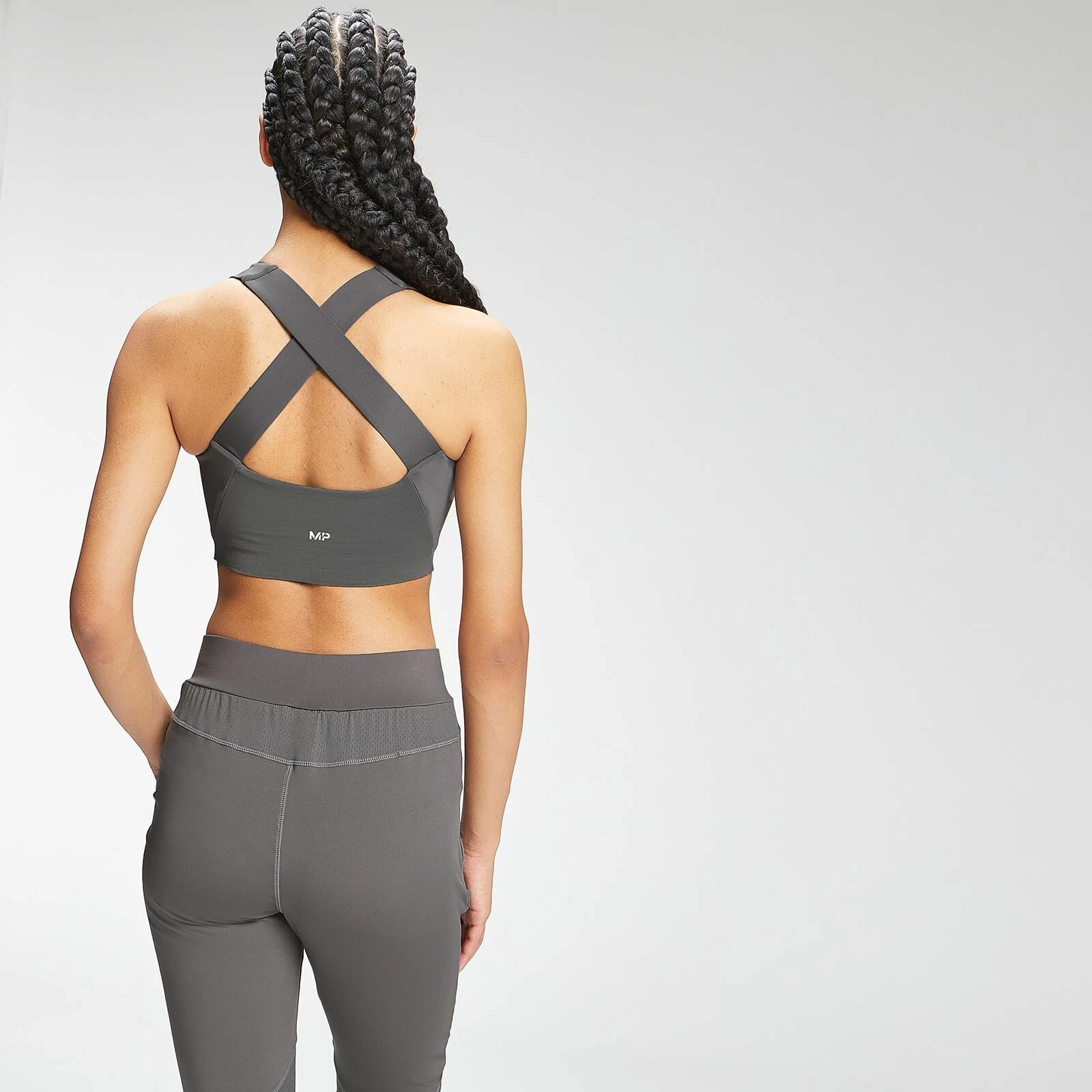 MP Clothing MP Women's Tempo Cross Back Sports Bra - Grey 4 MP Clothing MP Women's Tempo Cross Back Sports Bra - Grey - Image 4