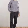 Loop Cashmere Mens Cashmere Crew Neck Sweater in Derby - Grey