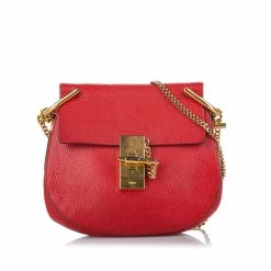 Chloe Pre-owned Vintage Chloe Drew Leather Crossbody Bag Red
