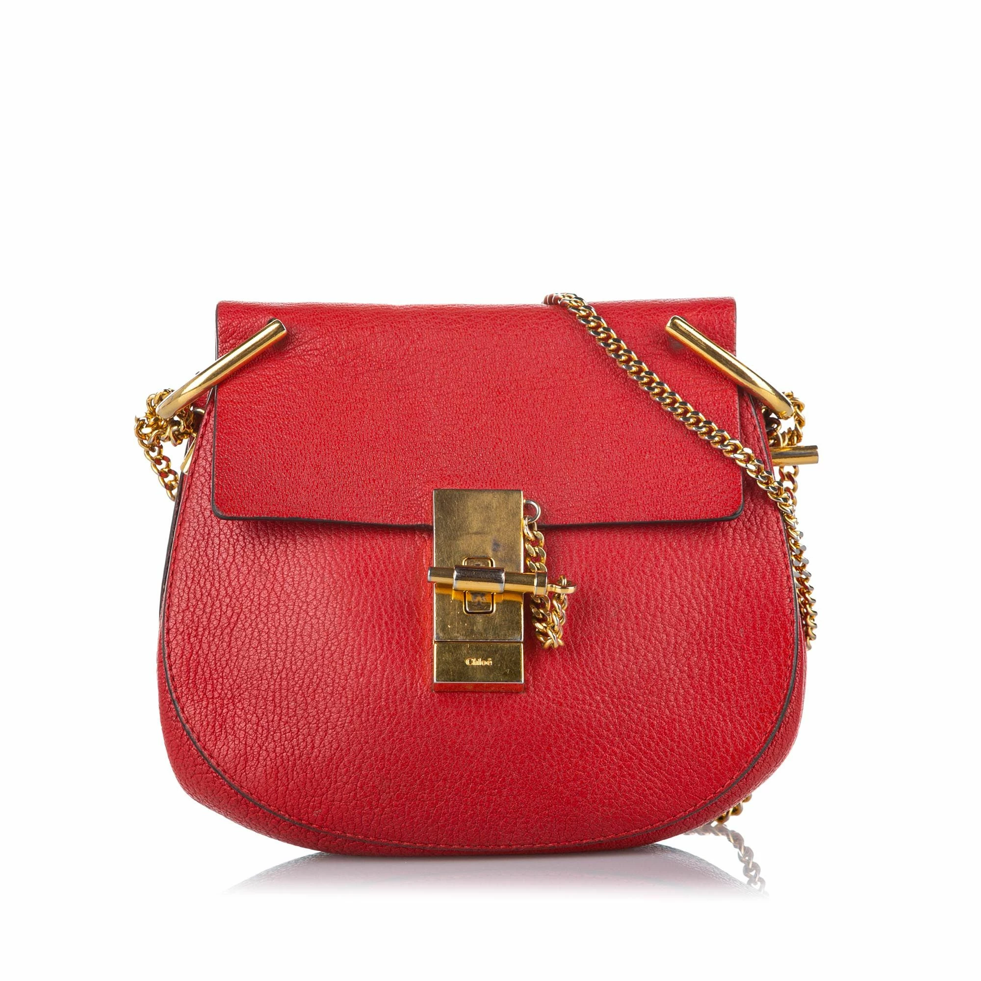 Chloe Pre-owned Vintage Chloe Drew Leather Crossbody Bag Red 1 Chloe Pre-owned Vintage Chloe Drew Leather Crossbody Bag Red