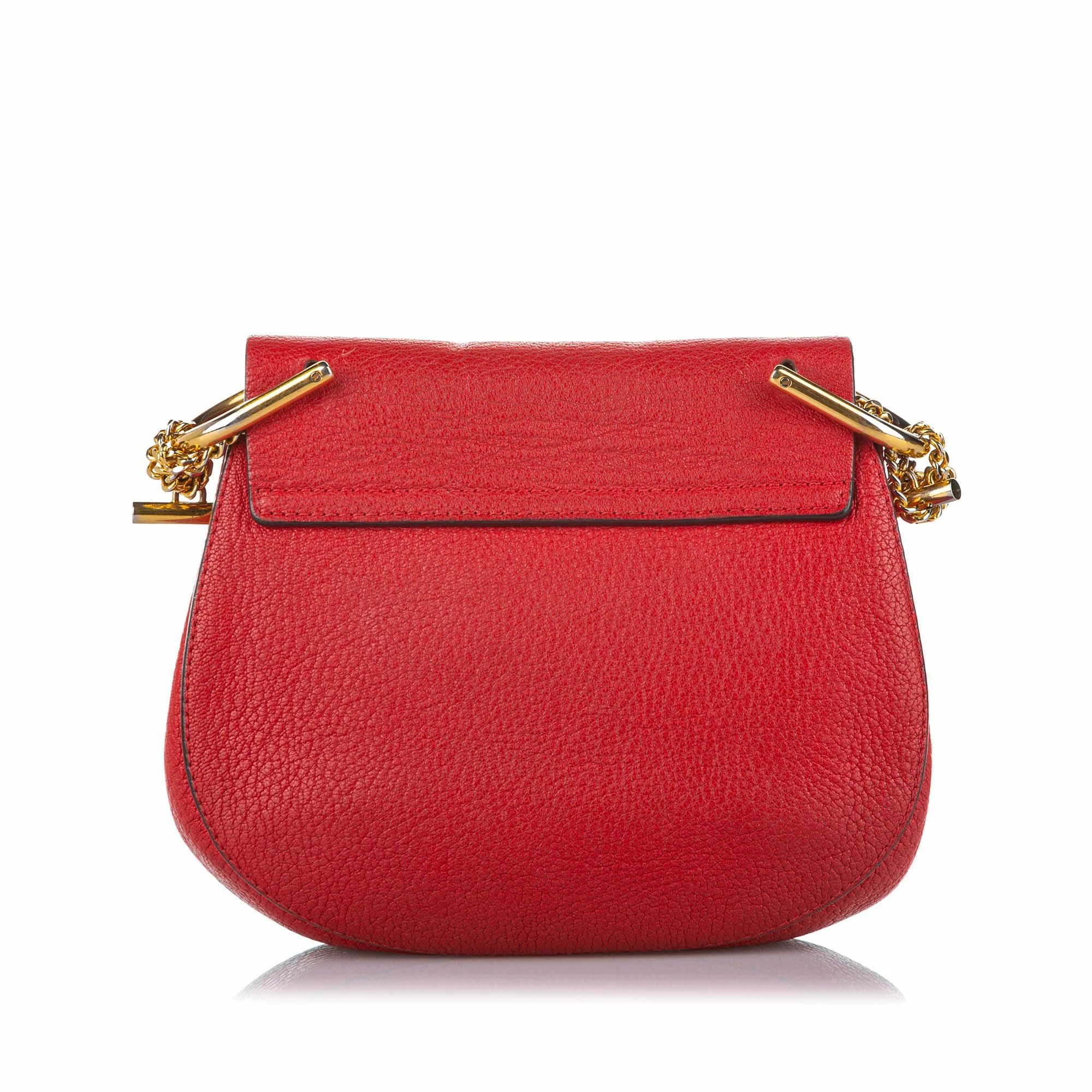 Chloe Pre-owned Vintage Chloe Drew Leather Crossbody Bag Red 3 Chloe Pre-owned Vintage Chloe Drew Leather Crossbody Bag Red - Image 3